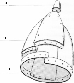 тюркский крупнопластннчатъй шлем